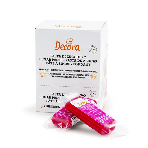 Pārtikas cukura mastika DECORA, fuksija, 100g