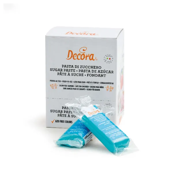Pārtikas cukura mastika DECORA, gaiši zila, bez e 171, 100g