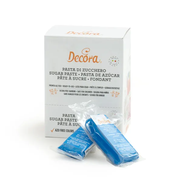 Pārtikas cukura mastika DECORA, zila, 100g