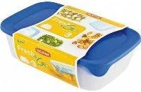 Pārtikas trauciņu komplekts Fresh&Go, taisnstūra, zils, 0.5l, 1l, 2l, 3gab
