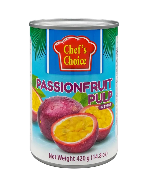 Pasifloras augļu mīkstums sīrupā CHEF'S CHOICE, 420g/230g