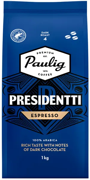PAULIG Presidentti Espresso 1kg kafijas pupiņas