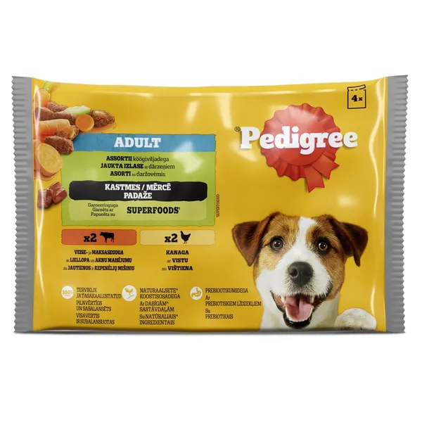 Pedigree 4-paka adult (maisiņš) 0.4 kg