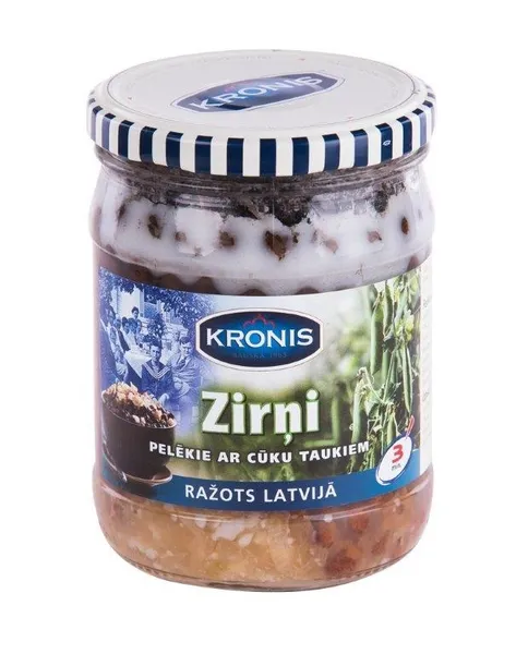 Zirņi pelēkie ar cūku taukiem Kronis 480g