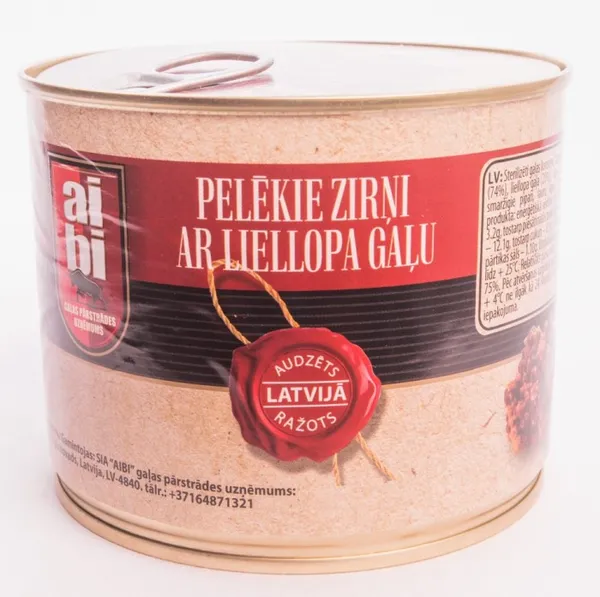 Pelēkie zirņi ar liellopa gaļu AIBI, 525g