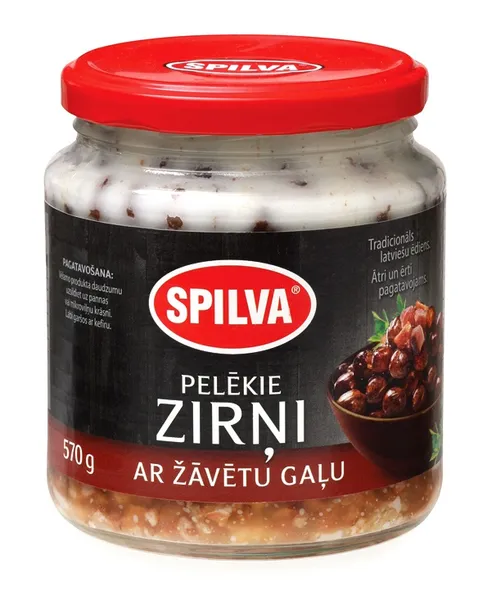 Pelēkie zirņi ar žāvētu gaļu 570g, Spilva