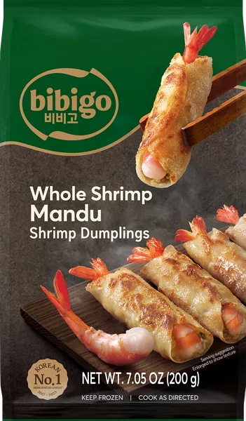 Pelmeņi Korejiešu stilā BIBIGO Mandu, ar garnelēm, 200g