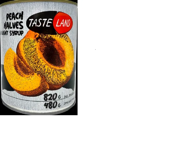 Persiku pusītes konservētas TASTE LAND, 820g/480g