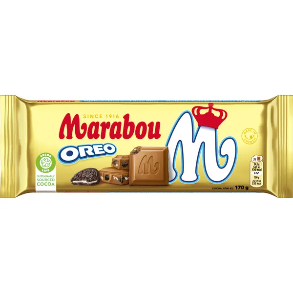 Piena šokolāde MARABOU Oreo, 170 g