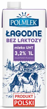 Piens POLMLEK, 3.2%, bez laktozes, 1l UHT