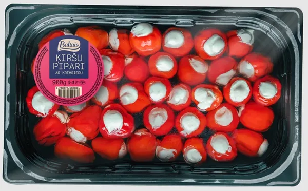 Pildīti ķiršu pipari BALTAIS ar krēmsieru, 900g