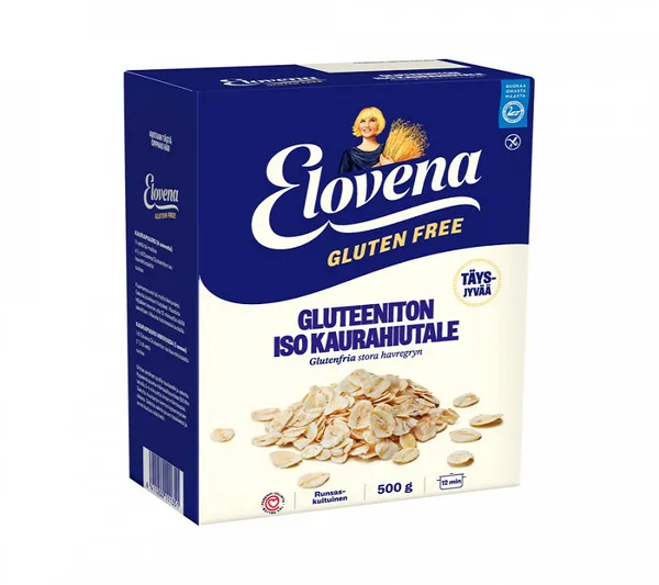 Pilngraudu auzu pārslas ELOVENA Iso, bez glutēna, 500g