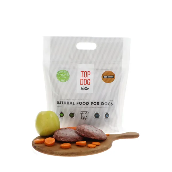 Pilnvērtīga saldēta barība suņiem TOP DOG BISTRO, More CHICKEN, ar vistu, 1.6kg