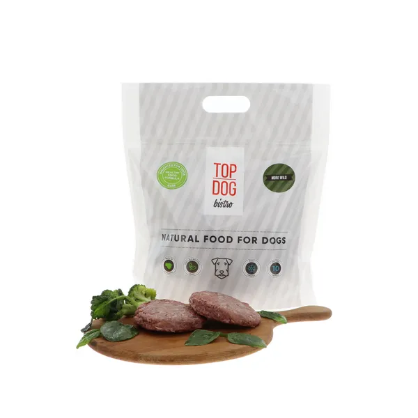 Pilnvērtīga saldēta barība suņiem TOP DOG BISTRO, More WILD, ar medījumu, 1.6kg