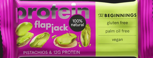 Proteīna batoniņš The BEGINNINGS FlapJack Pistāciju, 60 g