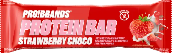 Proteīnu batoniņs PRO!BRANDS, ar zemeni un šokolādi, 45g
