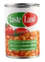 Pupiņas baltās tomātu mērce TASTE LAND, 400g/240 g