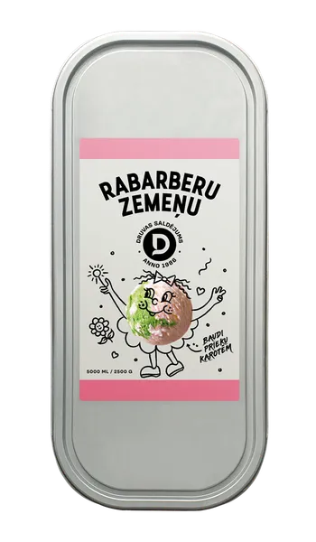 Rabarberu - zemeņu saldējums 5l / 2.5kg, DRUVA