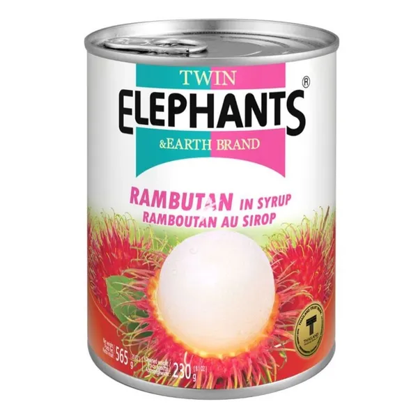 Rambutāni sīrupā TWIN ELEPHANTS, 565g/230g
