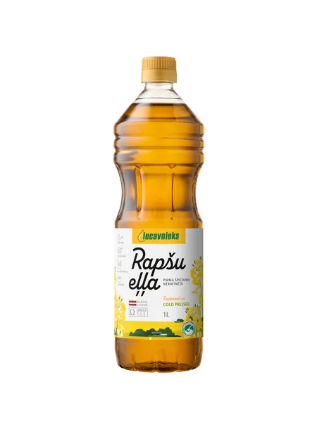 Rapšu eļļa IECAVNIEKS, auksti spiesta, 1l NPKS