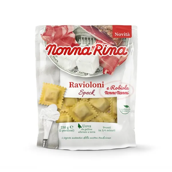 Ravioloni NONNA RINA ar vītinātu gaļu un sieru Robiola, 250g