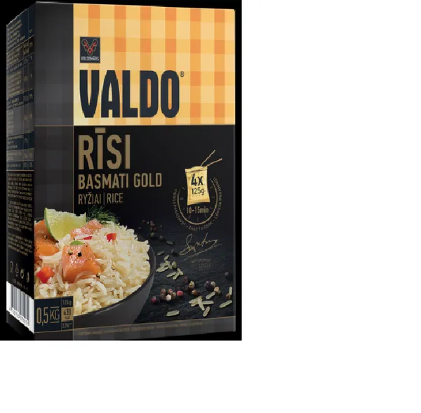 Rīsi VALDO BASMATI GOLD tvaicēti 4x125g