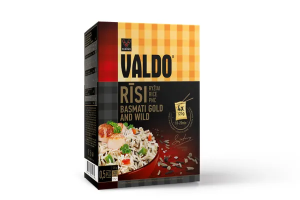 Rīsi Basmati VALDO Gold&Wild, 4x125g