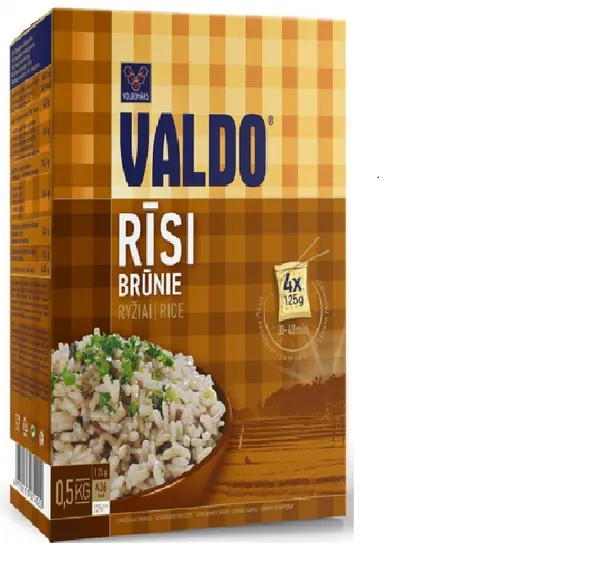 Rīsi Valdo brūnie 4x125g