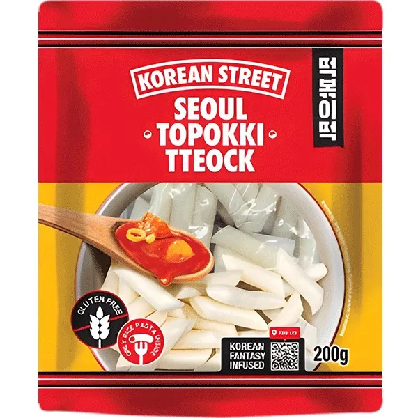 Rīsu pelmeņi KOREAN STREET Topokki, bez glutēna, 200g