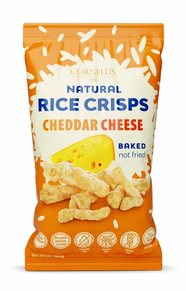 Rīsu uzkoda CORNELLIS 1888, ar čedara siera garšu, 150g