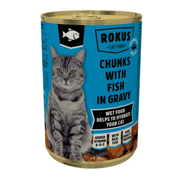 Rokus ar gaļu un zivīm kaķiem fish 415g