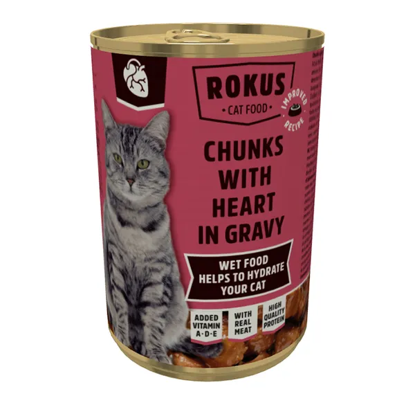 Rokus ar sirds gaļu kaķiem heart 415g