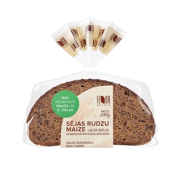 Rudzu maize Sējas FLORA lielās šķēlēs ar graudiem 280g