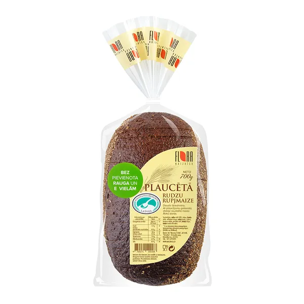 Rudzu rupjmaize FLORA, plaucēta, 700g