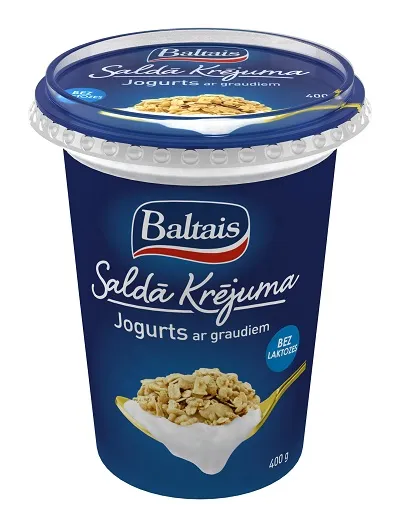 Baltais Saldā krējuma jogurts ar graudiem, 400g