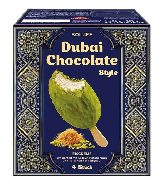 Saldējums BOUJEE Dubaijas šokolādes, 4gab x 55g, 220g