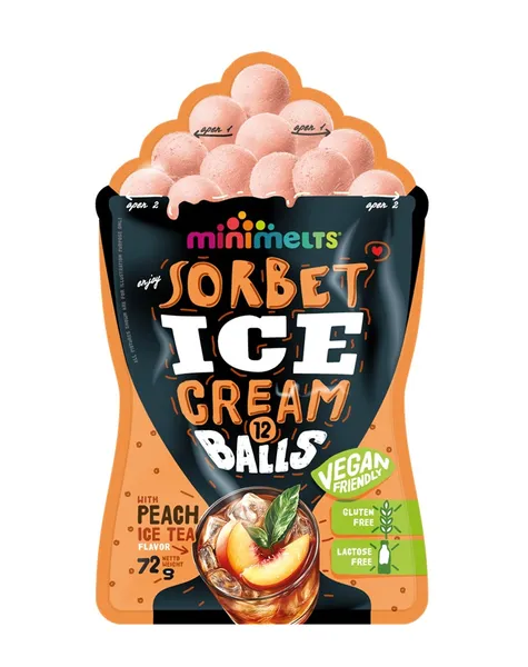Saldējums MINI MELTS persiku un ledus tējas, 72g