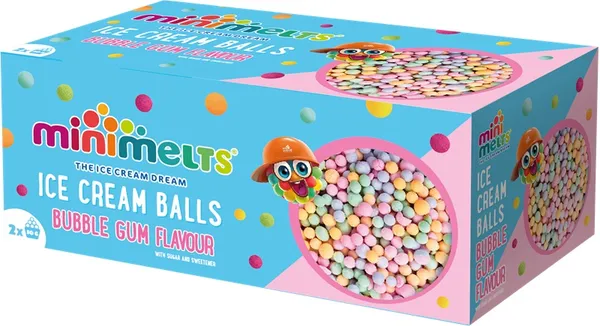 Saldējums SLOW MELTS Bubble gum, ar cukuru un saldinātāju, 50g x 2 gab