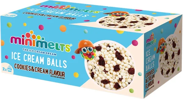 Saldējums SLOW MELTS Vaniļas un cepumu, ar cukuru un saldinātāju, 50g x 2 gab