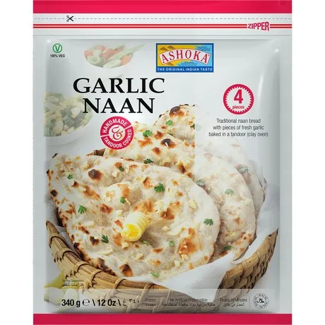 Saldēta maize Naan ASHOKA, ar ķiplokiem, 340g