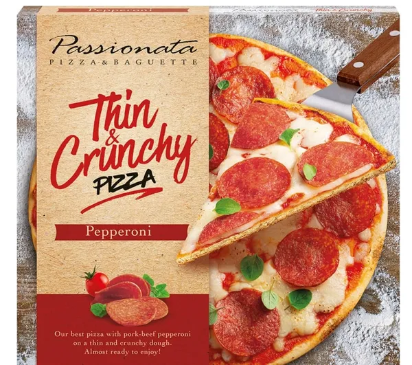 Saldēta pica PASSIONATA Pepperoni ar cūkgaļu un liellopu, 310g