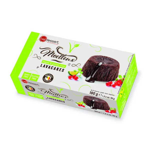 Saldēta šokolādes kūka BELDESSERT Lavas kūka, vegāna, 2 x 90 g