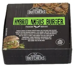 Saldētas hibrīda Angus liellopa burgera kotletes uz zirņu bāzes TRADITIONAL BUTCHERS Hybrid, 2 gab x