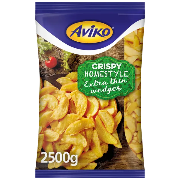 Saldētas kartupeļu daiviņas Extra Thin Wedges AVIKO, 2.5kg