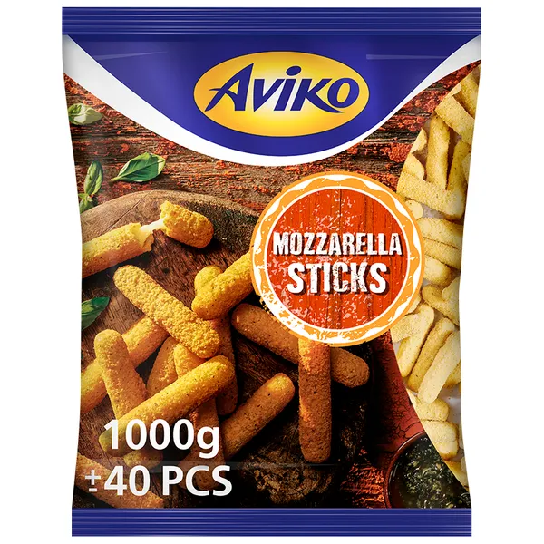 Saldētas Mozzarella siera nūjiņas panējumā AVIKO, 1kg