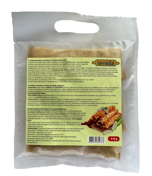 Saldētas pankūkas LEVADA ar āboliem un kanēli, 52g x 6gab