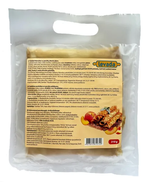 Saldētas pankūkas LEVADA ar persikiem, 52g x 6gab