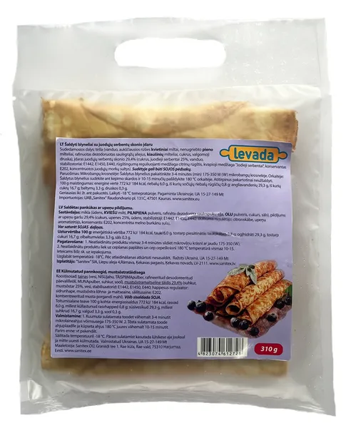 Saldētas pankūkas LEVADA ar upenēm, 52g x 6gab