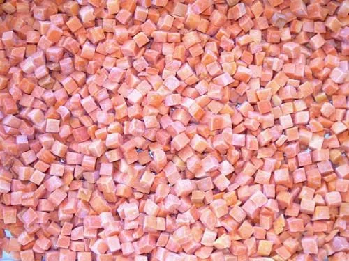 Saldēti burkāni, kubiņos IQF 10x10 mm, 2,5 kg