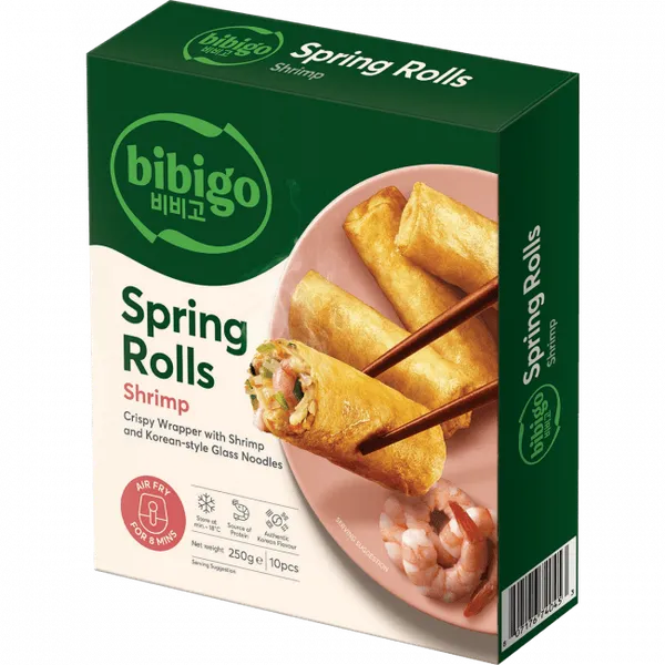 Saldēti dārzeņu rullīši BIBIGO Spring Rolls, ar garnelēm, 250g